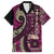 Vintage Samoa Siapo Mamanu Family Matching Short Sleeve Bodycon Dress and Hawaiian Shirt Pink Samoan Tapa Motif - Polynesian Pride