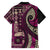 Vintage Samoa Siapo Mamanu Family Matching Short Sleeve Bodycon Dress and Hawaiian Shirt Pink Samoan Tapa Motif - Polynesian Pride
