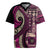 Vintage Samoa Siapo Mamanu Rugby Jersey Pink Samoan Tapa Motif - Polynesian Pride