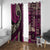 Vintage Samoa Siapo Mamanu Window Curtain Pink Samoan Tapa Motif - Polynesian Pride