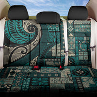 Vintage Samoa Siapo Mamanu Back Car Seat Cover Teal Samoan Tapa Motif - Polynesian Pride