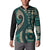 Vintage Samoa Siapo Mamanu Button Sweatshirt Teal Samoan Tapa Motif - Polynesian Pride