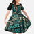 Vintage Samoa Siapo Mamanu Family Matching Short Sleeve Bodycon Dress and Hawaiian Shirt Teal Samoan Tapa Motif - Polynesian Pride