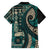 Vintage Samoa Siapo Mamanu Hawaiian Shirt Teal Samoan Tapa Motif - Polynesian Pride
