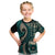 Vintage Samoa Siapo Mamanu Kid T Shirt Teal Samoan Tapa Motif - Polynesian Pride