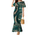 Vintage Samoa Siapo Mamanu Mermaid Dress Teal Samoan Tapa Motif - Polynesian Pride