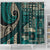 Vintage Samoa Siapo Mamanu Shower Curtain Teal Samoan Tapa Motif - Polynesian Pride