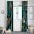 Vintage Samoa Siapo Mamanu Window Curtain Teal Samoan Tapa Motif - Polynesian Pride