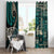 Vintage Samoa Siapo Mamanu Window Curtain Teal Samoan Tapa Motif - Polynesian Pride