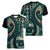 Vintage Samoa Siapo Mamanu Women V-Neck T-Shirt Teal Samoan Tapa Motif - Polynesian Pride