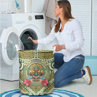 Hawaii Tiki Mask Laundry Basket Mele Kalikimaka i Iulai! LT9 - Polynesian Pride
