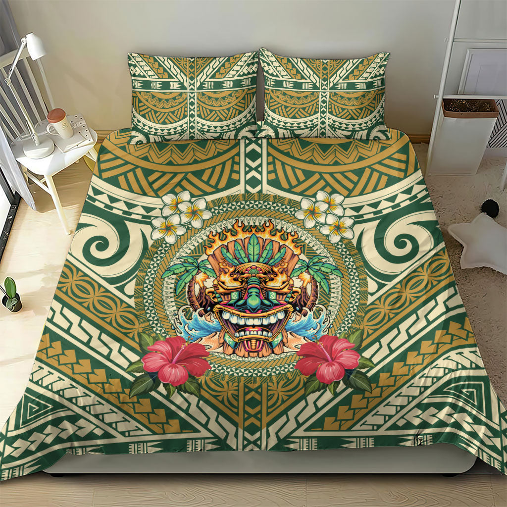 Hawaii Tiki Mask Bedding Set Mele Kalikimaka i Iulai!