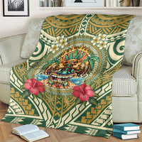 Hawaii Tiki Mask Blanket Mele Kalikimaka i Iulai!