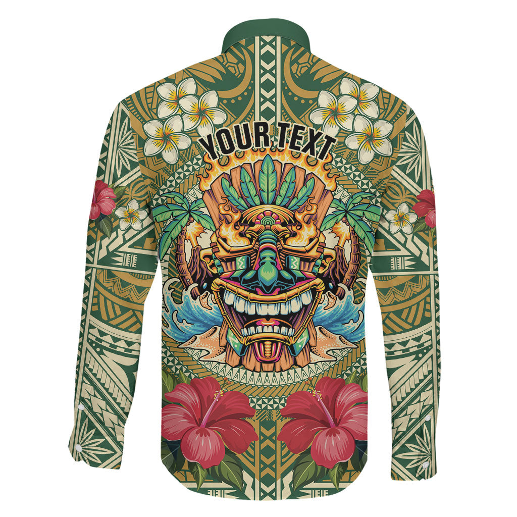 Hawaii Tiki Mask Personalized Family Matching Mermaid Dress and Hawaiian Shirt Mele Kalikimaka i Iulai! LT9 - Polynesian Pride