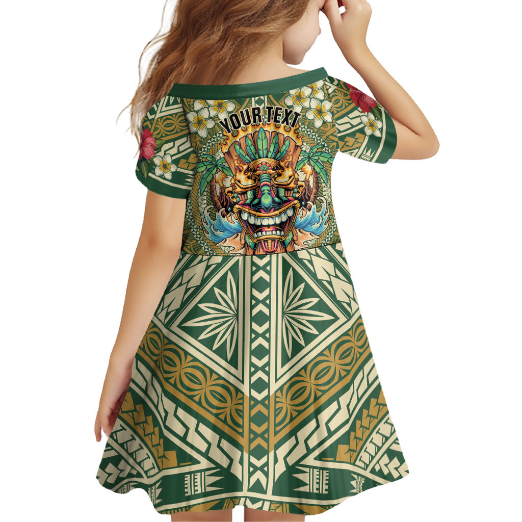 Hawaii Tiki Mask Personalized Family Matching Off Shoulder Maxi Dress and Hawaiian Shirt Mele Kalikimaka i Iulai! LT9 - Polynesian Pride