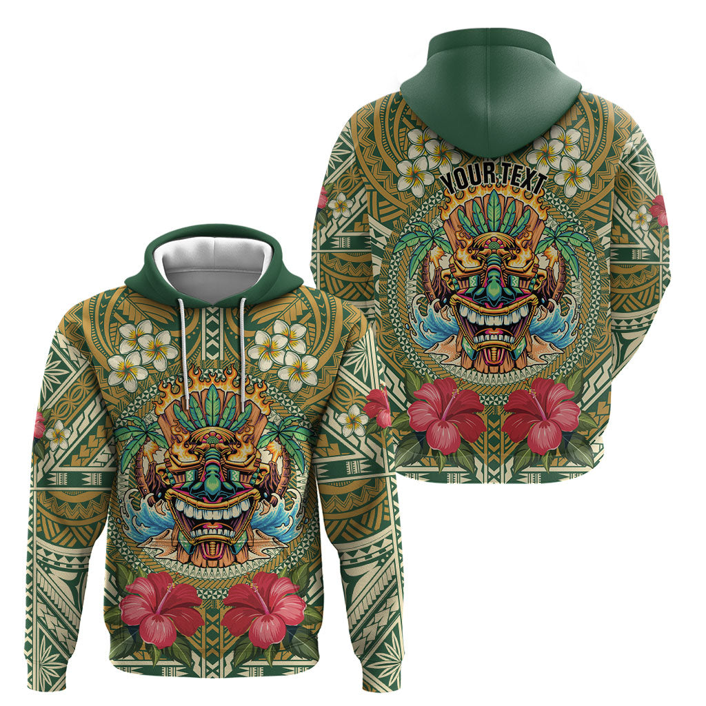 Hawaii Tiki Mask Personalized Hoodie Mele Kalikimaka i Iulai! LT9 - Polynesian Pride