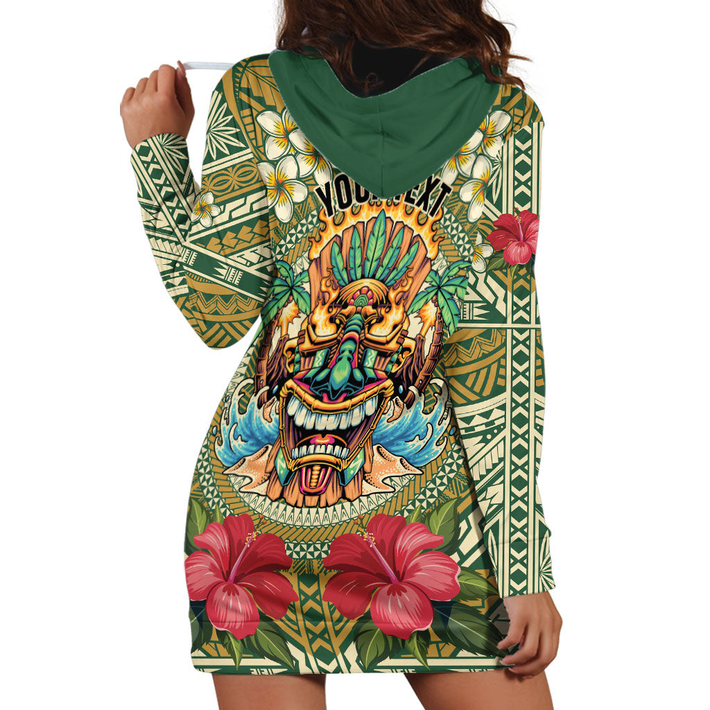 Hawaii Tiki Mask Personalized Hoodie Dress Mele Kalikimaka i Iulai!