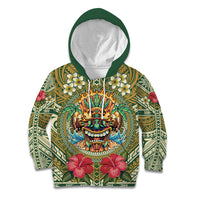 Hawaii Tiki Mask Personalized Kid Hoodie Mele Kalikimaka i Iulai!