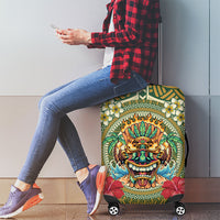 Hawaii Tiki Mask Luggage Cover Mele Kalikimaka i Iulai!