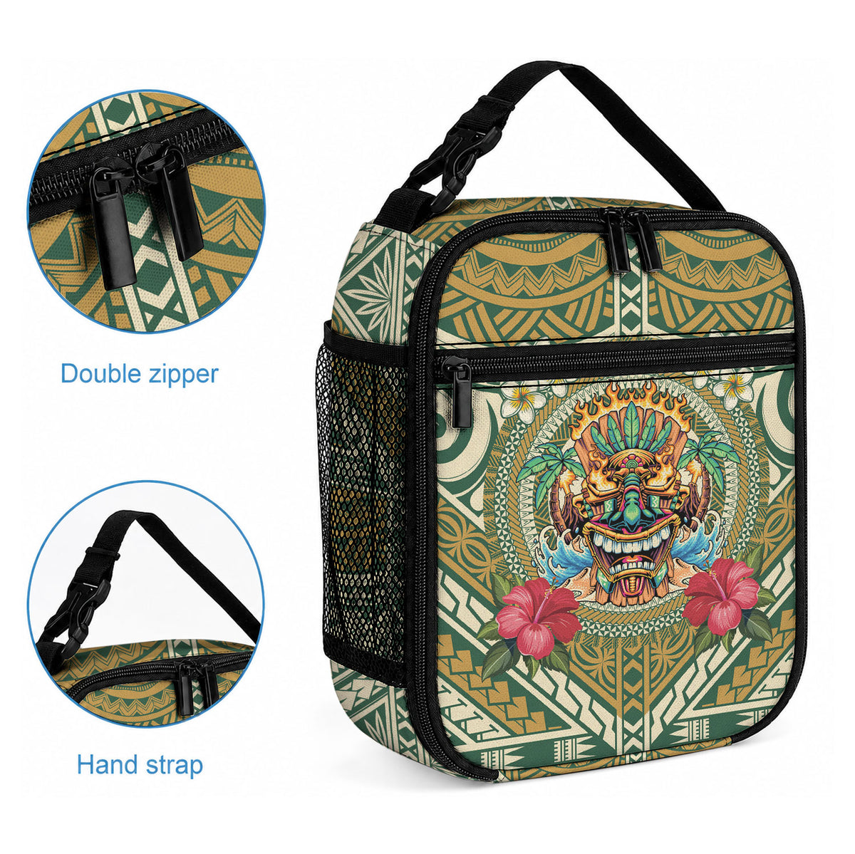 Hawaii Tiki Mask Lunch Bag Mele Kalikimaka i Iulai! LT9 - Polynesian Pride