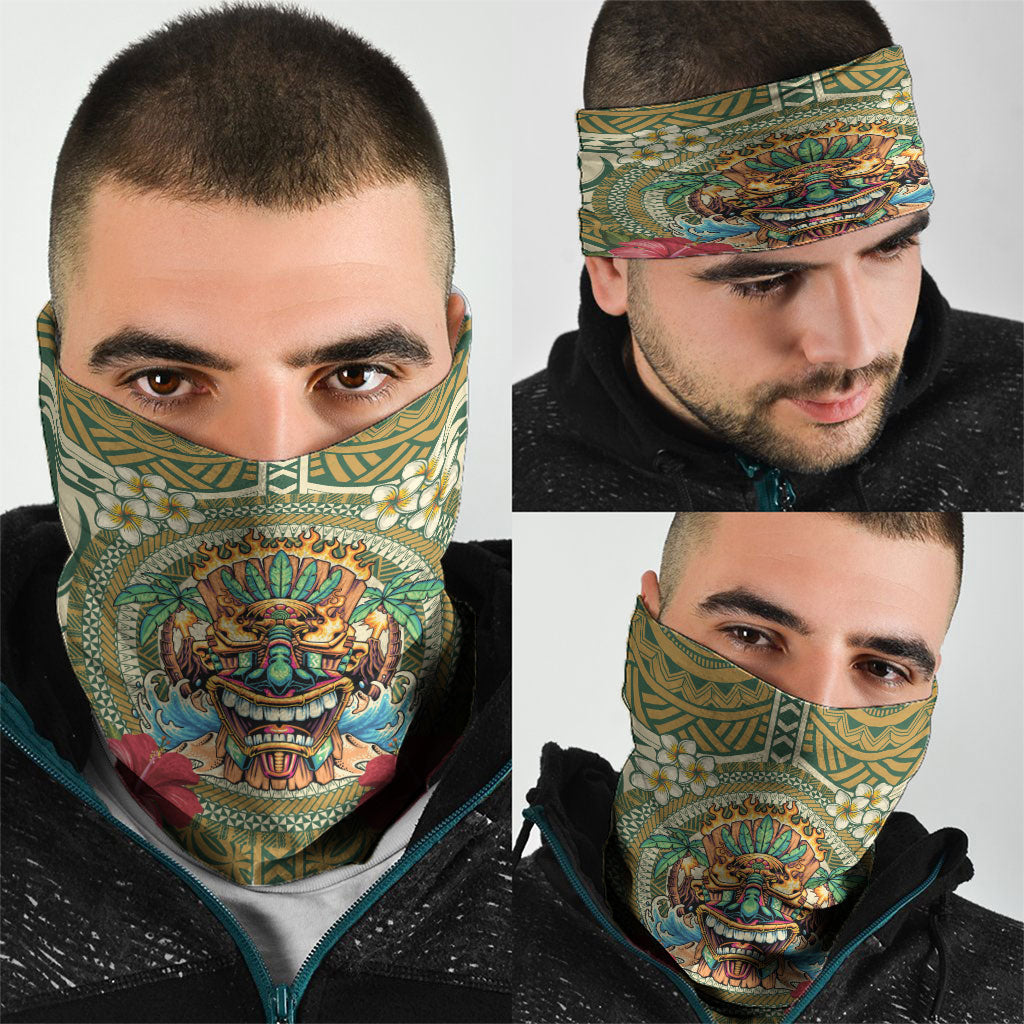 Hawaii Tiki Mask Neck Gaiter Mele Kalikimaka i Iulai! LT9 - Polynesian Pride
