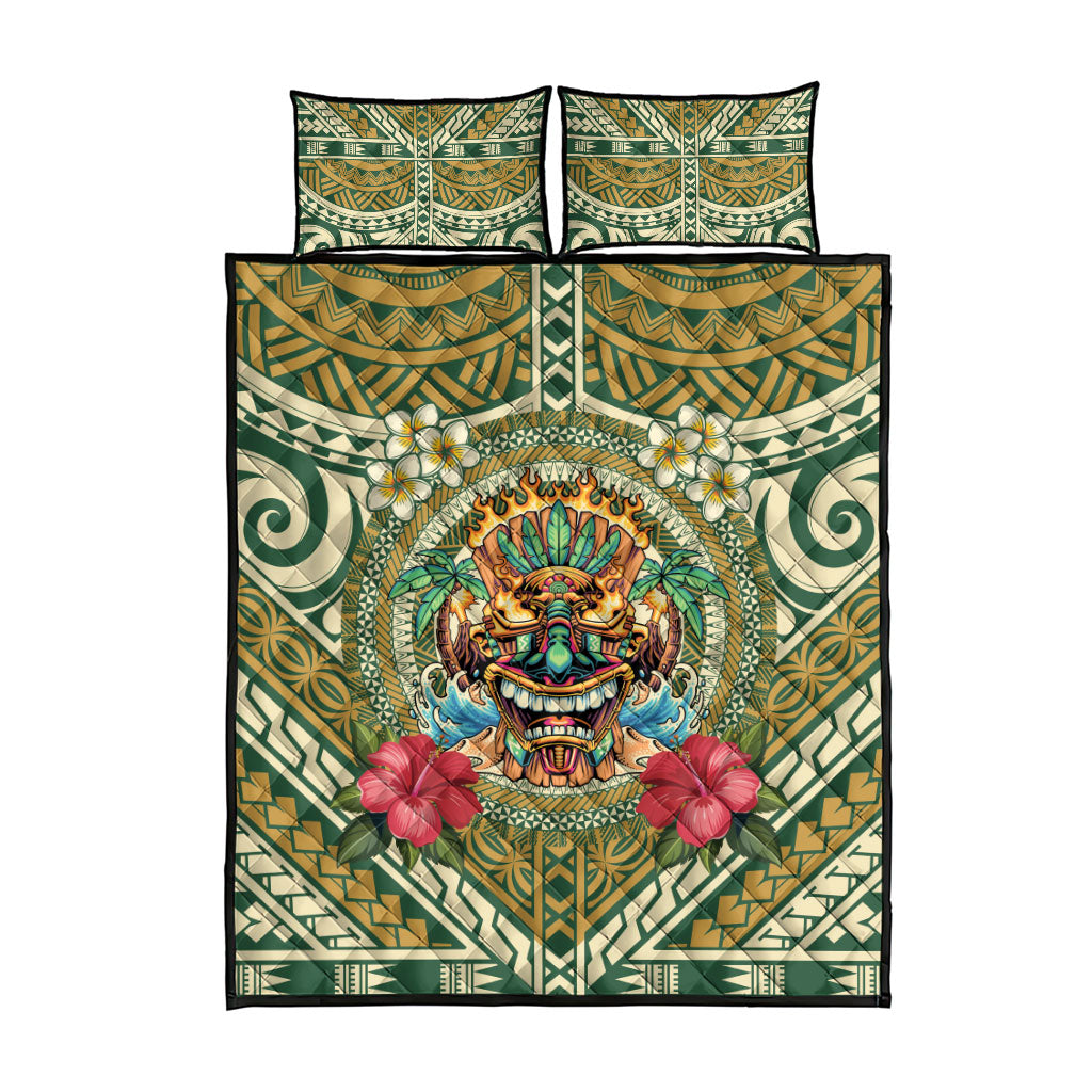 Hawaii Tiki Mask Quilt Bed Set Mele Kalikimaka i Iulai! LT9 - Polynesian Pride