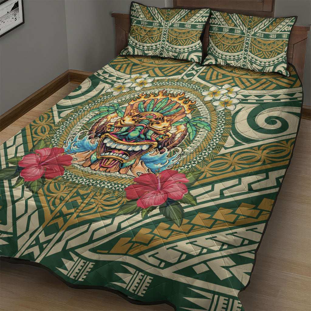 Hawaii Tiki Mask Quilt Bed Set Mele Kalikimaka i Iulai! LT9 - Polynesian Pride