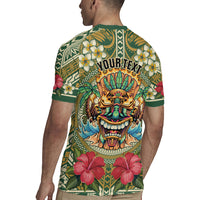 Hawaii Tiki Mask Personalized Rugby Jersey Mele Kalikimaka i Iulai! LT9 - Polynesian Pride