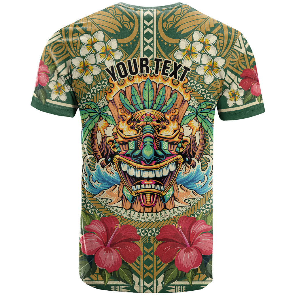 Hawaii Tiki Mask Personalized T Shirt Mele Kalikimaka i Iulai! LT9 - Polynesian Pride