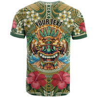 Hawaii Tiki Mask Personalized T Shirt Mele Kalikimaka i Iulai! LT9 - Polynesian Pride