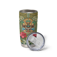 Hawaii Tiki Mask Personalized Tumbler Cup Mele Kalikimaka i Iulai!