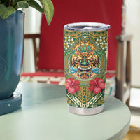Hawaii Tiki Mask Personalized Tumbler Cup Mele Kalikimaka i Iulai!