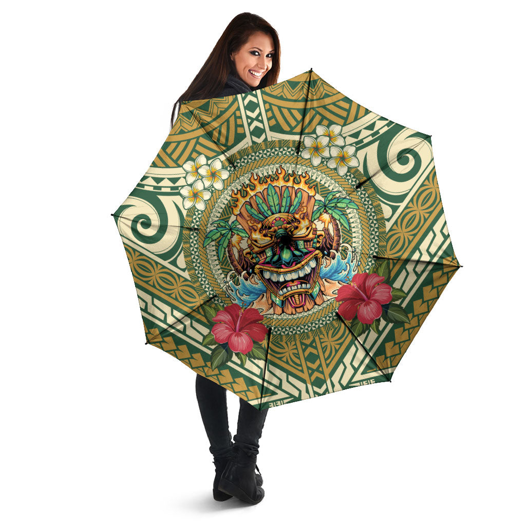 Hawaii Tiki Mask Umbrella Mele Kalikimaka i Iulai! LT9 - Polynesian Pride