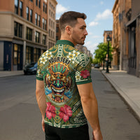Hawaii Tiki Mask Personalized Zipper Polo Shirt Mele Kalikimaka i Iulai!