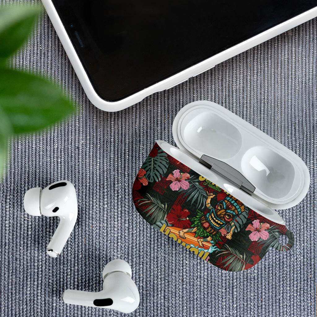 Hawaii Tiki Surfing AirPods Case Mele Kalikimaka i Iulai!