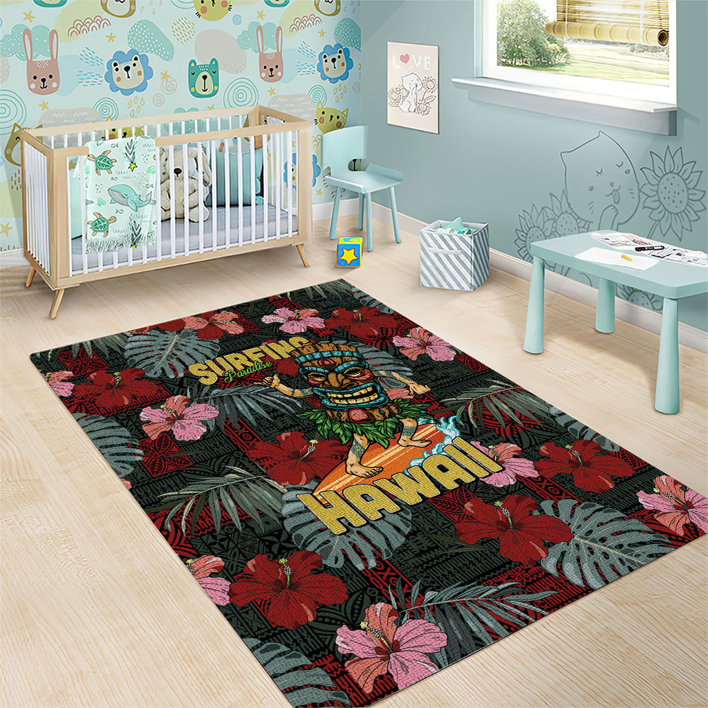 Hawaii Tiki Surfing Area Rug Mele Kalikimaka i Iulai! LT9 - Polynesian Pride