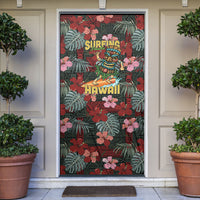 Hawaii Tiki Surfing Door Cover Mele Kalikimaka i Iulai!