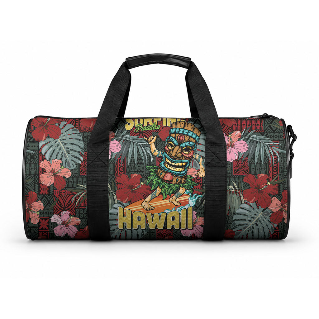 Hawaii Tiki Surfing Duffle Bag Mele Kalikimaka i Iulai! LT9 One size Black - Polynesian Pride