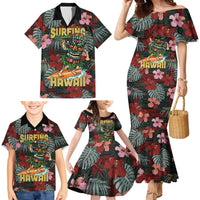 Hawaii Tiki Surfing Family Matching Mermaid Dress and Hawaiian Shirt Mele Kalikimaka i Iulai! LT9 - Polynesian Pride