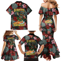 Hawaii Tiki Surfing Family Matching Mermaid Dress and Hawaiian Shirt Mele Kalikimaka i Iulai! LT9 - Polynesian Pride