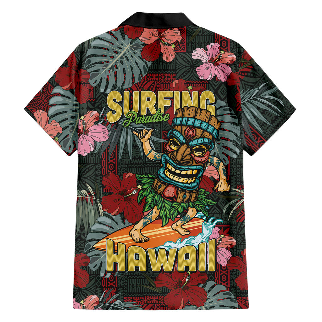 Hawaii Tiki Surfing Family Matching Tank Maxi Dress and Hawaiian Shirt Mele Kalikimaka i Iulai! LT9 - Polynesian Pride