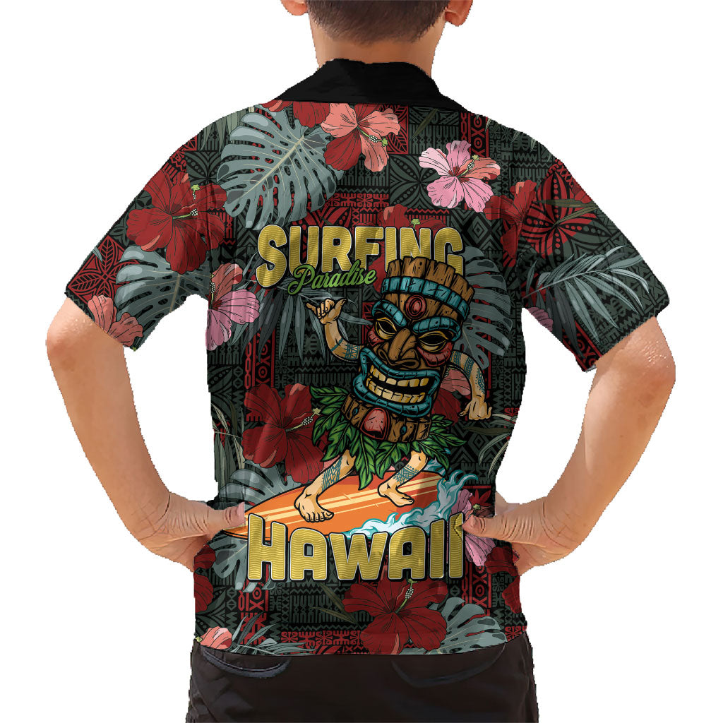 Hawaii Tiki Surfing Hawaiian Shirt Mele Kalikimaka i Iulai!