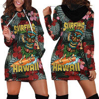 Hawaii Tiki Surfing Hoodie Dress Mele Kalikimaka i Iulai!