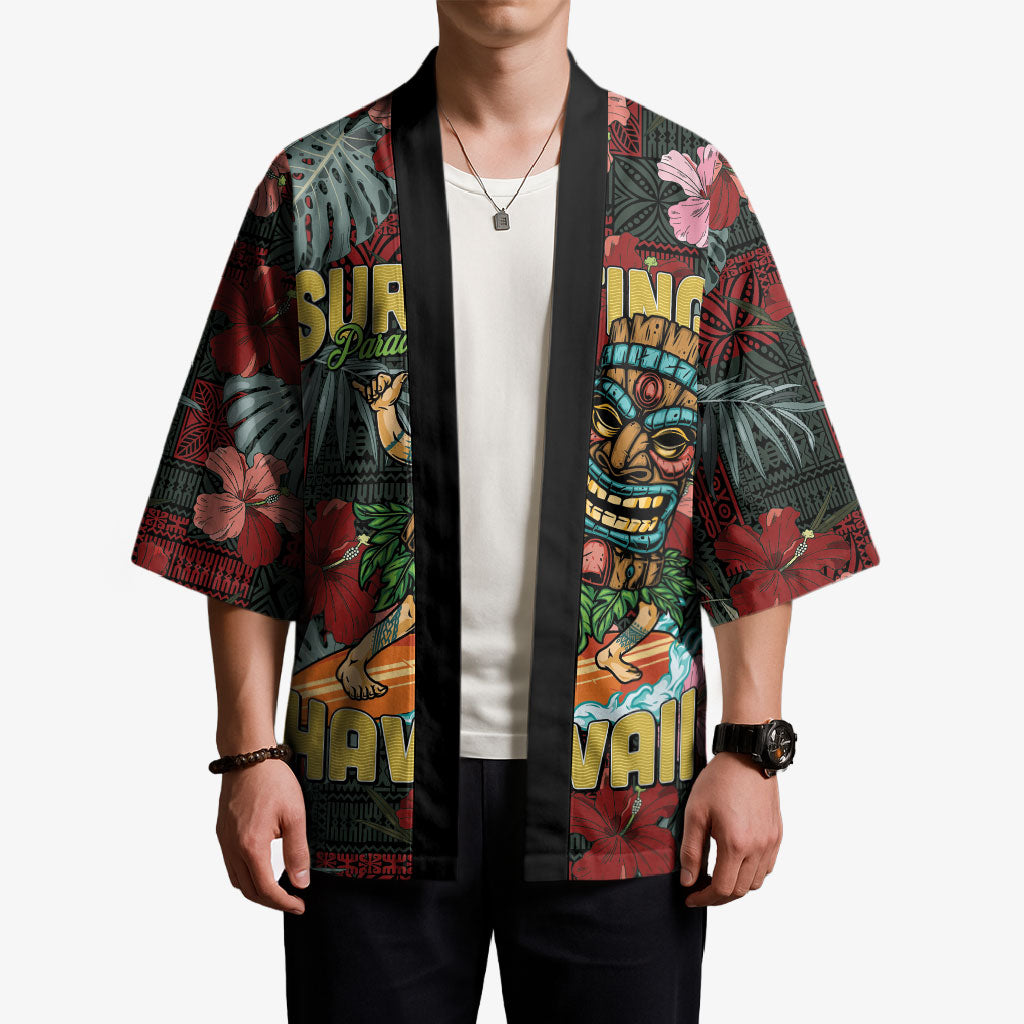 Hawaii Tiki Surfing Kimono Mele Kalikimaka i Iulai!