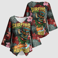 Hawaii Tiki Surfing Kimono Sleeve Blouse Mele Kalikimaka i Iulai!