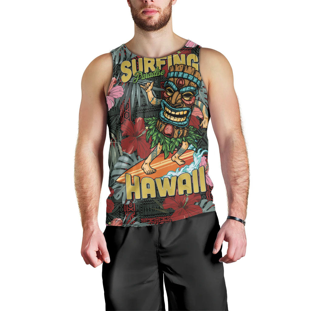 Hawaii Tiki Surfing Men Tank Top Mele Kalikimaka i Iulai! LT9 - Polynesian Pride