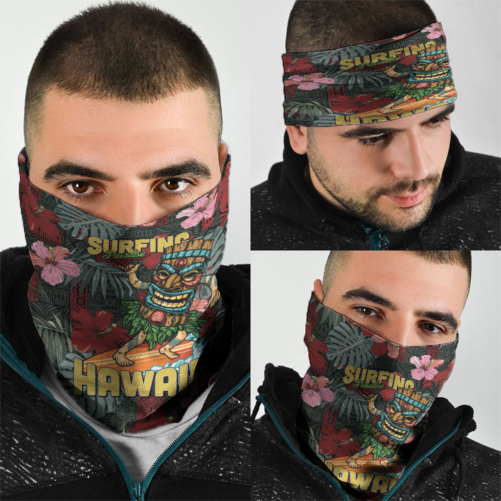 Hawaii Tiki Surfing Neck Gaiter Mele Kalikimaka i Iulai! LT9 - Polynesian Pride