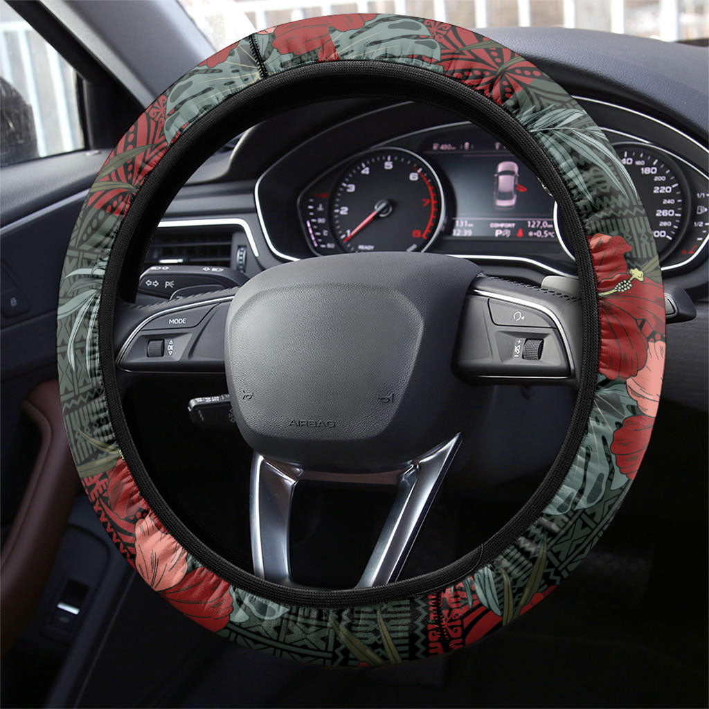 Hawaii Tiki Surfing Steering Wheel Cover Mele Kalikimaka i Iulai!