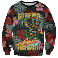 Hawaii Tiki Surfing Sweatshirt Mele Kalikimaka i Iulai! LT9 Unisex Black - Polynesian Pride