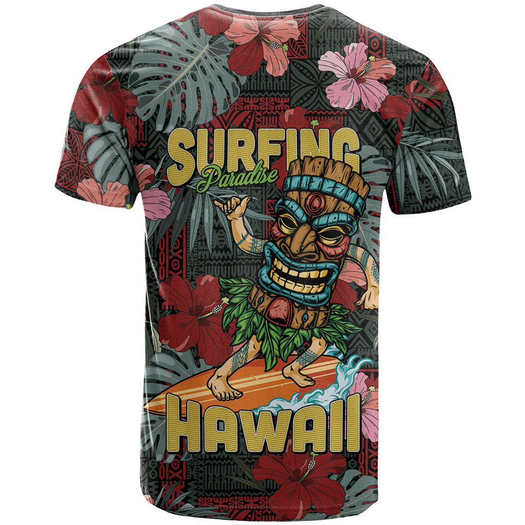 Hawaii Tiki Surfing T Shirt Mele Kalikimaka i Iulai! LT9 - Polynesian Pride